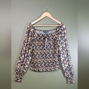 Catherine Malandrino Floral Smocked Off-Shoulder Top – Feminine & Stylish